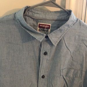 Men’s 3X Wrangler Jeans Co. Pinstriped LS Shirt